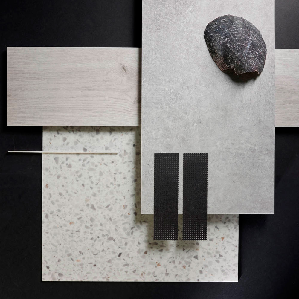 Moduleo sols en vinyle - Roots collection - style futur spatial - moodboard